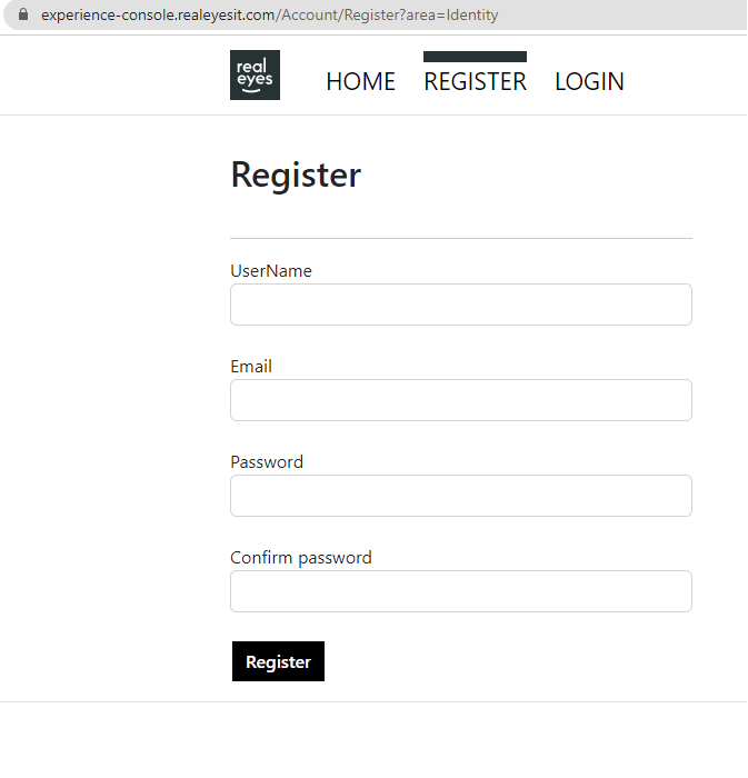 Developer portal's registration page